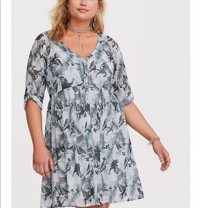 Torrid 00 Jurassic Park Chiffon Dress